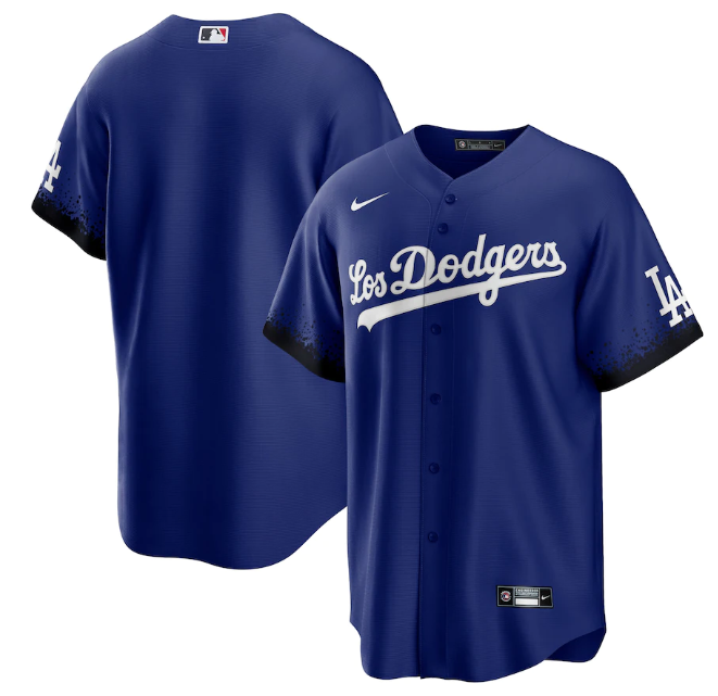 Men's Los Angeles Dodgers Blank 2021 Royal City Connect Cool Base Stitched Baseball Jersey
